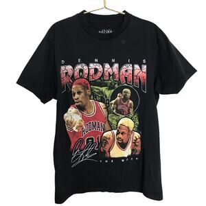 Dennis Rodman Basketball Graphic T-Shirt Medium Black